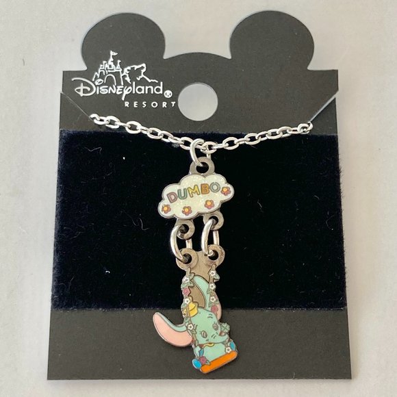 Vintage Disney Dumbo Elephant Charm Necklace 18" Disneyana Disneyland Stamped - Picture 3 of 9